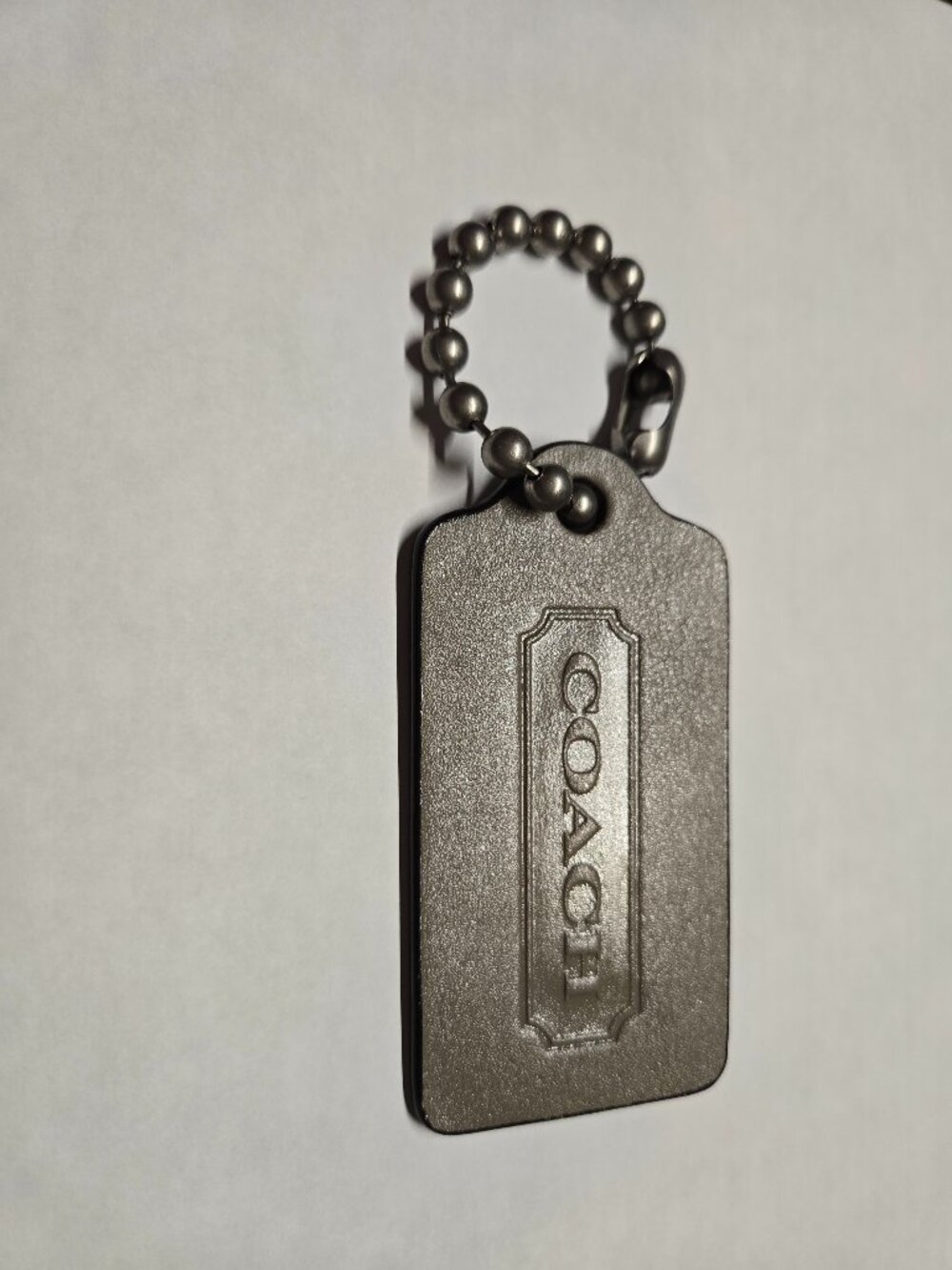 Vintage Giant Gray COACH Hang Tag 3.5" x 1.75" 6MM Ball Chain